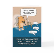 Funny birthday card: Standup Dog