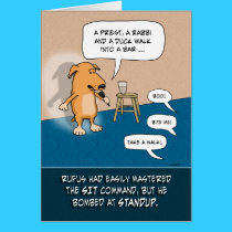 Funny birthday card: Standup Dog cards