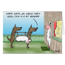 Funny Birthday Card With  Wolves and a Dead Sheep