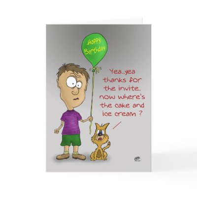 Funny Birthday Cards: Cranky Cat by nopolymon