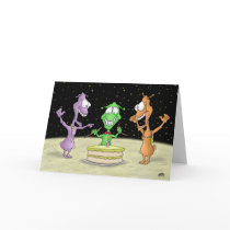 Funny Birthday Cards: Moon Party