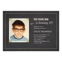 Funny Birthday Invitations with an Old Photo