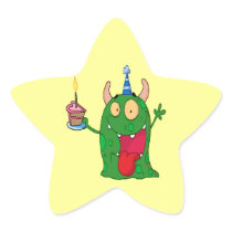 funny birthday monster cartoon character stickers