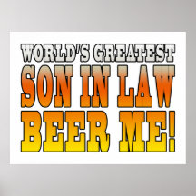 Funny Birthday Wedding Worlds Greatest Son in Law Posters