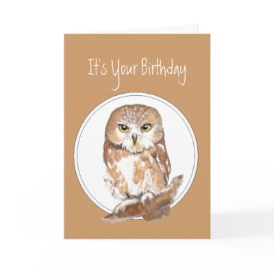 Funny, Birthday, With Age Comes Wisdom? Cute Owl Greeting Card by countrymousestudio