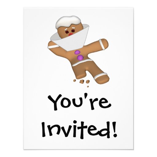 Funny Bit Himself Gingerbread Man Personalized Announcement