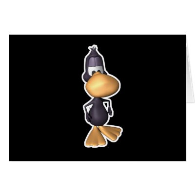 funny black duck card by doonidesignsanimals
