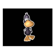 funny black duck postcard