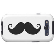 Funny black handlebar moustache trendy hipster