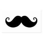 Funny black handlebar moustache trendy hipster business card