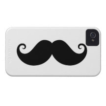 Funny black handlebar moustache trendy hipster iPhone 4 cover