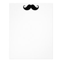 Funny black handlebar moustache trendy hipster customized letterhead