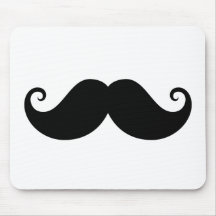 Funny black handlebar moustache trendy hipster mousepad