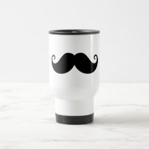 Funny black handlebar moustache trendy hipster coffee mugs