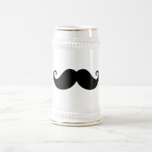 Funny black handlebar moustache trendy hipster coffee mug
