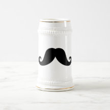 Funny black handlebar moustache trendy hipster coffee mugs