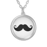 Funny black handlebar moustache trendy hipster necklaces