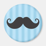 Funny black handlebar mustache moustache blue fridge magnets