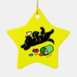 Funny Black Labrador Cartoon Ornament