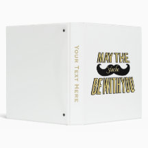 Funny Black Moustache - May the Stache be with you Binders