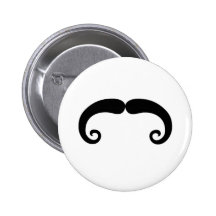 Funny Black Moustache or Moustache Style Button