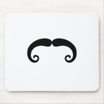 Funny Black Moustache or Moustache Style Mousepads