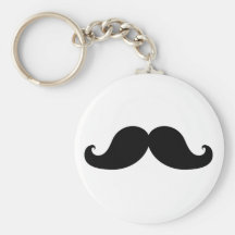 Funny Black Mustache Humor Key Chain