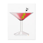 Funny Bloody Martini with Skull Halloween Post Card