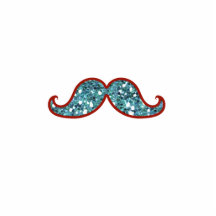 FUNNY BLUE MUSTACHE GLITTER PHOTO SCULPTURE
