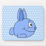 Funny Blue Rabbit Cartoon. Mouse Pad