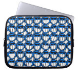 Funny Blue Smiley Faces with Shades Laptop Sleeve
