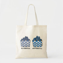 Funny Blueberries Cartoon Grocery Tote Canvas Bag