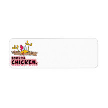 funny boneless chicken cartoon custom return address labels