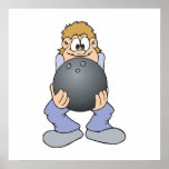 funny bowler with BIG bowling ball Print