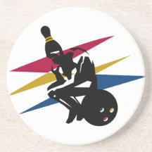 funny bowling thinking man coaster