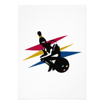 funny bowling thinking man personalized invites