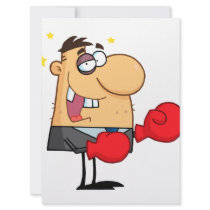 funny boxing beat up businessman personalized announcement