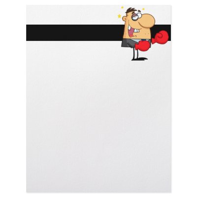 funny boxing beat up businessman letterhead design by super_shop