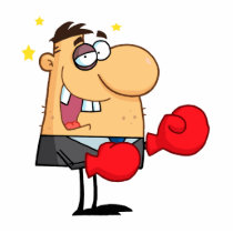 funny boxing beat up businessman photo cut outs