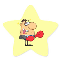 funny boxing beat up businessman stickers