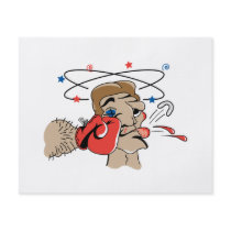 funny boxing cartoon punched in the face custom flyer