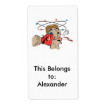 funny boxing cartoon punched in the face custom shipping labels
