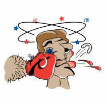 funny boxing cartoon punched in the face photo cut outs