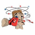 funny boxing cartoon punched in the face photo sculptures
