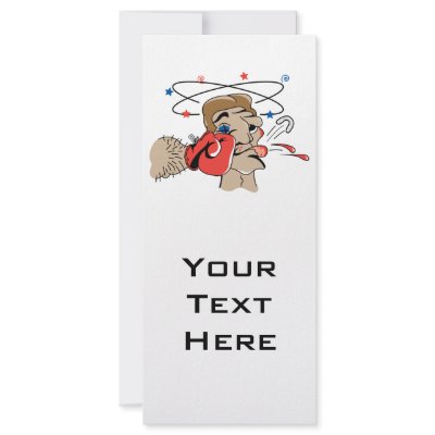 funny boxing cartoon punched in the face customized rack card by sports_shop