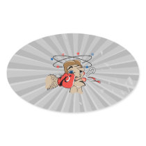 funny boxing cartoon punched in the face stickers