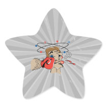 funny boxing cartoon punched in the face sticker