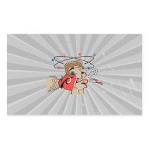 funny boxing cartoon punched in the face rectangular sticker