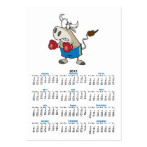 funny boxing fighting bull bullfighter cartoon business card