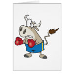 funny boxing fighting bull bullfighter cartoon greeting cards
